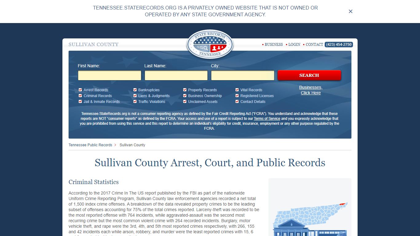 Sullivan County Arrest, Court, and Public Records